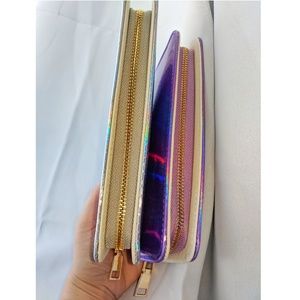 Holographic Wallet Clutch For Women - Iridescent Long Zipper Purse With Card Slots - View #5